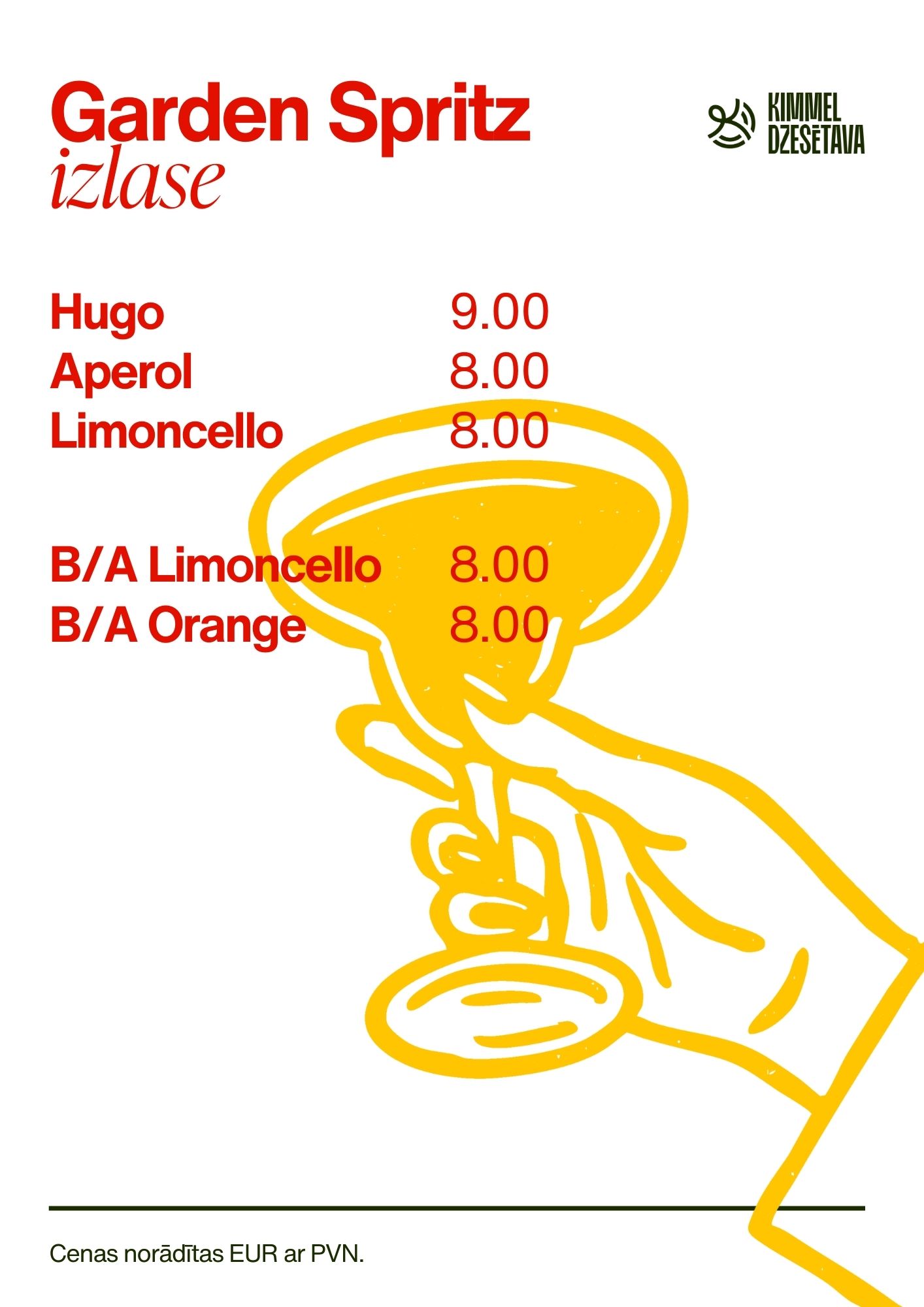 Kimmel Kvartāls Dzesētava Menu